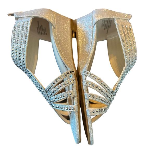 Charter Club Ginifur Strappy Rhinestone Detail Back Zip Wedge Sandal NEW Size 5 - Picture 8 of 11